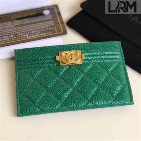 boy chanel card holder green|chanel card holder zip around.